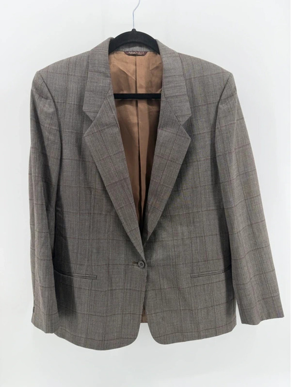 Vintage Oxford & Lofton Men’s Pure Wool Plaid Blazer Tailored USA
